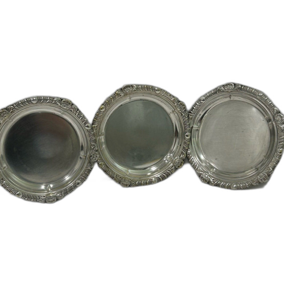 Vintage Drink Coasters Bechard Chicago Set of 6 Silver Plated Decorative - Picture 9 of 10